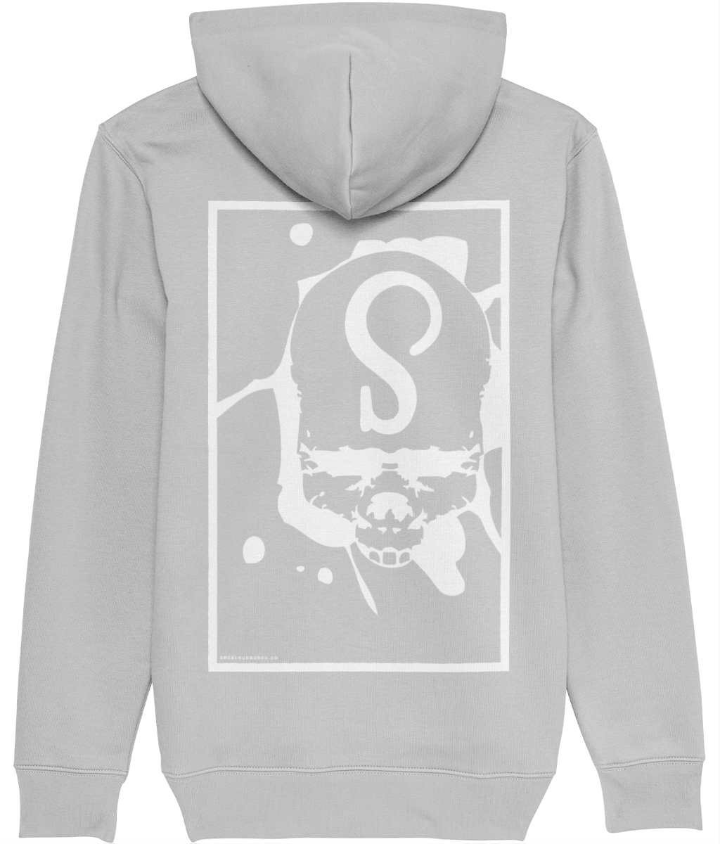 Sherlock Bones "Skull Stamp" Hoodie (Grey/White)