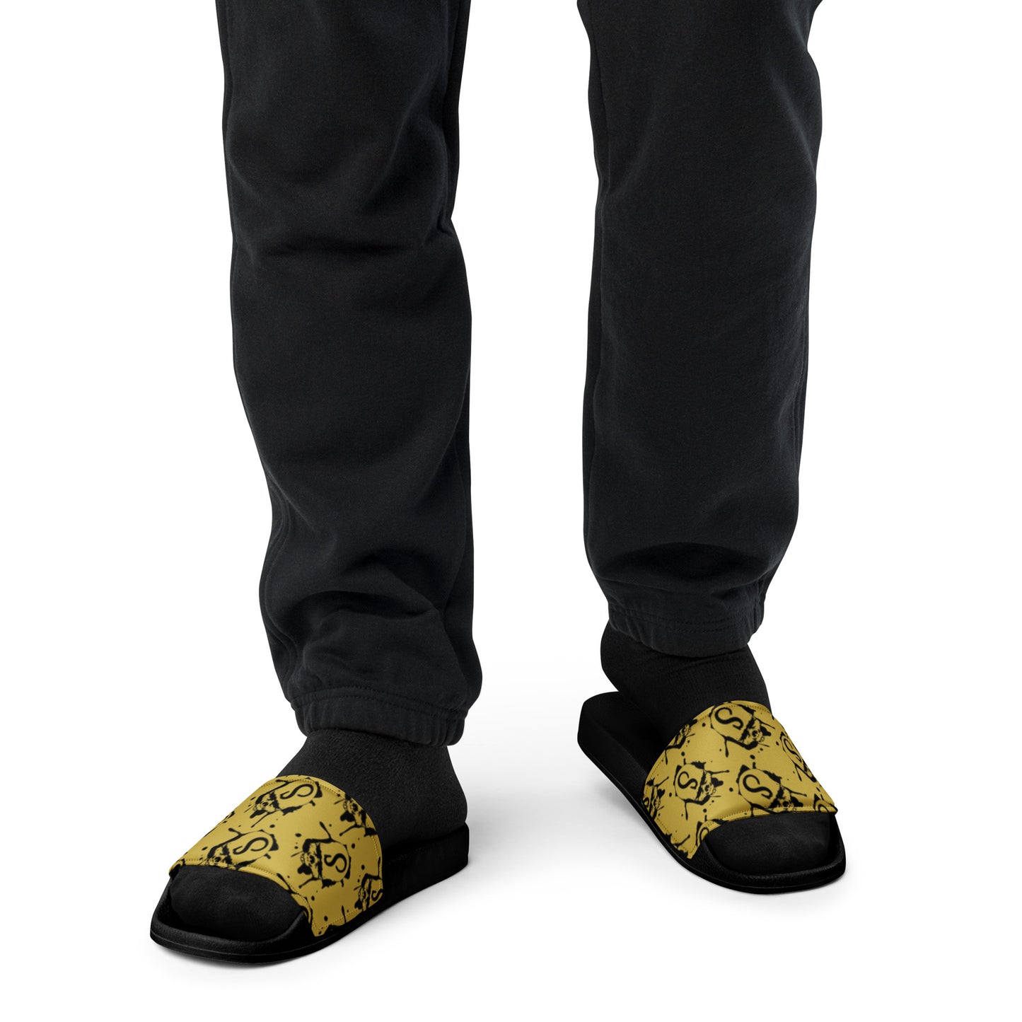 Sherlock Bones - Easy Slides (Men's) - Black & Gold