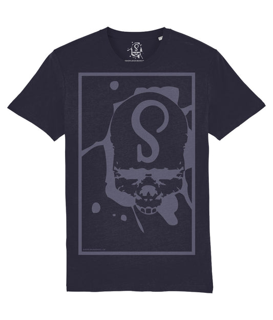 Sherlock Bones "Skull Stamp" T-Shirt (Dark Navy/Grey)